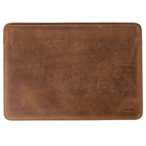 Accezz Leather hoes voor MacBook 16 inch Lichtbruin