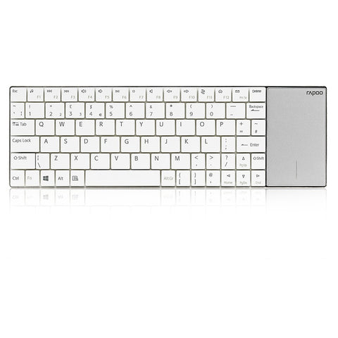 Rapoo E2710 Draadloos multimedia toetsenbord met touchpad Wit