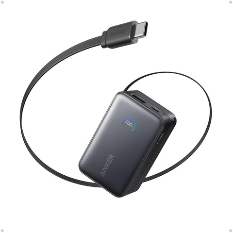 Anker Zolo Power Bank (20 000 mAh 22.5WBuilt-in USB-C Cable) Zwart