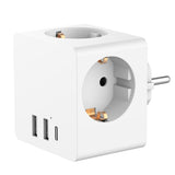 Accezz PowerCube 6-in-1 1x USB-C+2x USB-A+3x stopcontact 4000W Wit