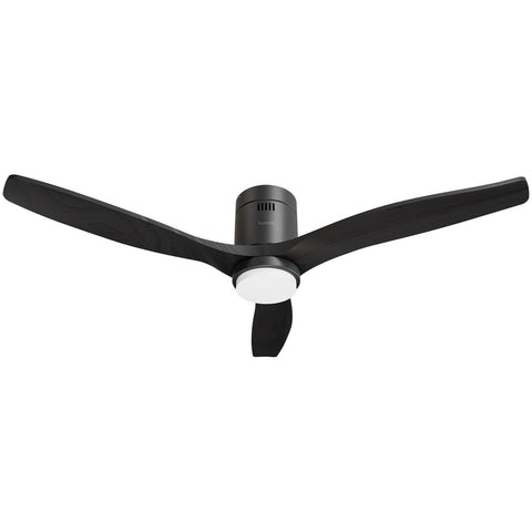 Hombli Smart Ceiling Fan & Light - Black & Black Wood