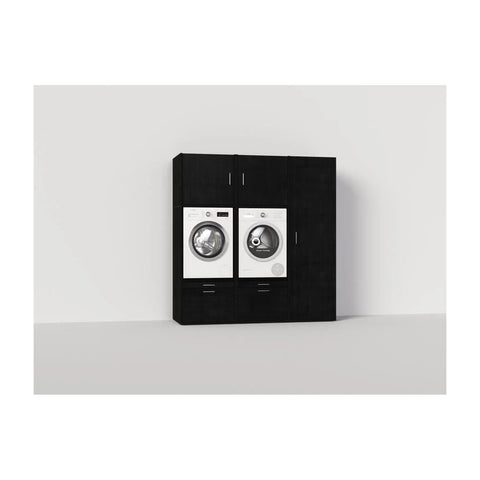 Wastoren CW-1-1-S Wasmachine kast Zwart/eiken