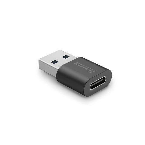 Hama USB Adapter USB-A Plug - USB-C Socket USB 3.2 Gen2 10 Gbit/s Zwart