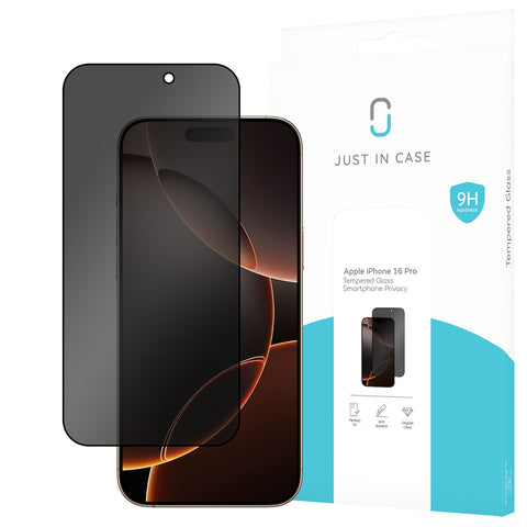 Just in Case Privacy Tempered Glass voor Apple iPhone 16 Pro