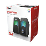 Trust Arys Compact RGB LED 2.0 speaker set Zwart