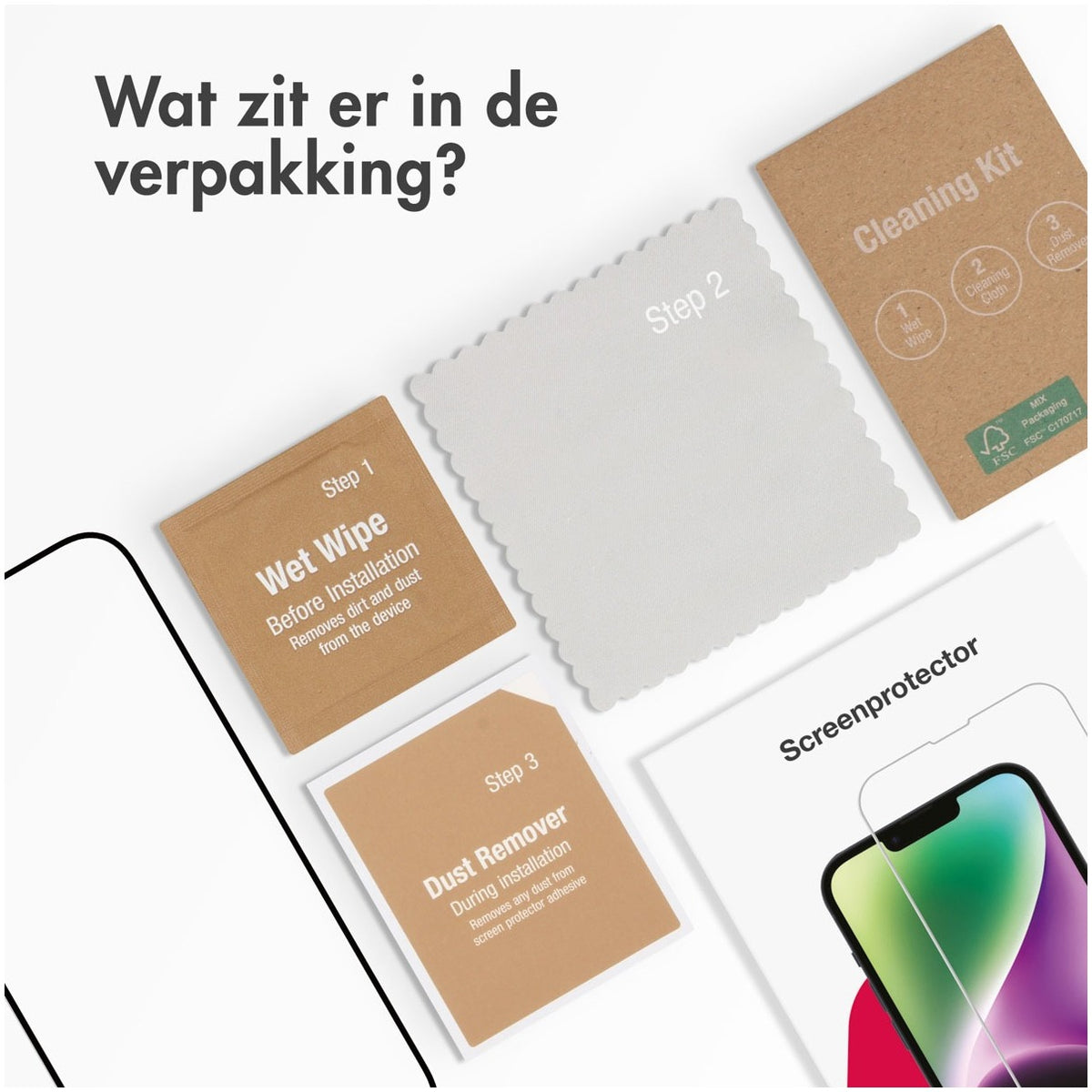 Accezz Gehard Glas Full Cover Screenprotector iPhone 15 Pro Max Transparant