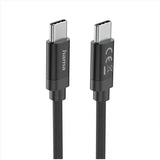 Hama Fabric USB-C - USB-C 100W 3 m nylon Zwart