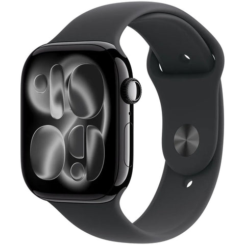 Apple Watch Series 11 GPS 46mm Jet Black Aluminium Case met Black Sport Band - M/L Zwart