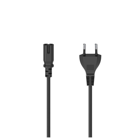 Hama Netsnoer met eurostekker, 2-pins stekker, dubbele groef, 1,5 m Zwart