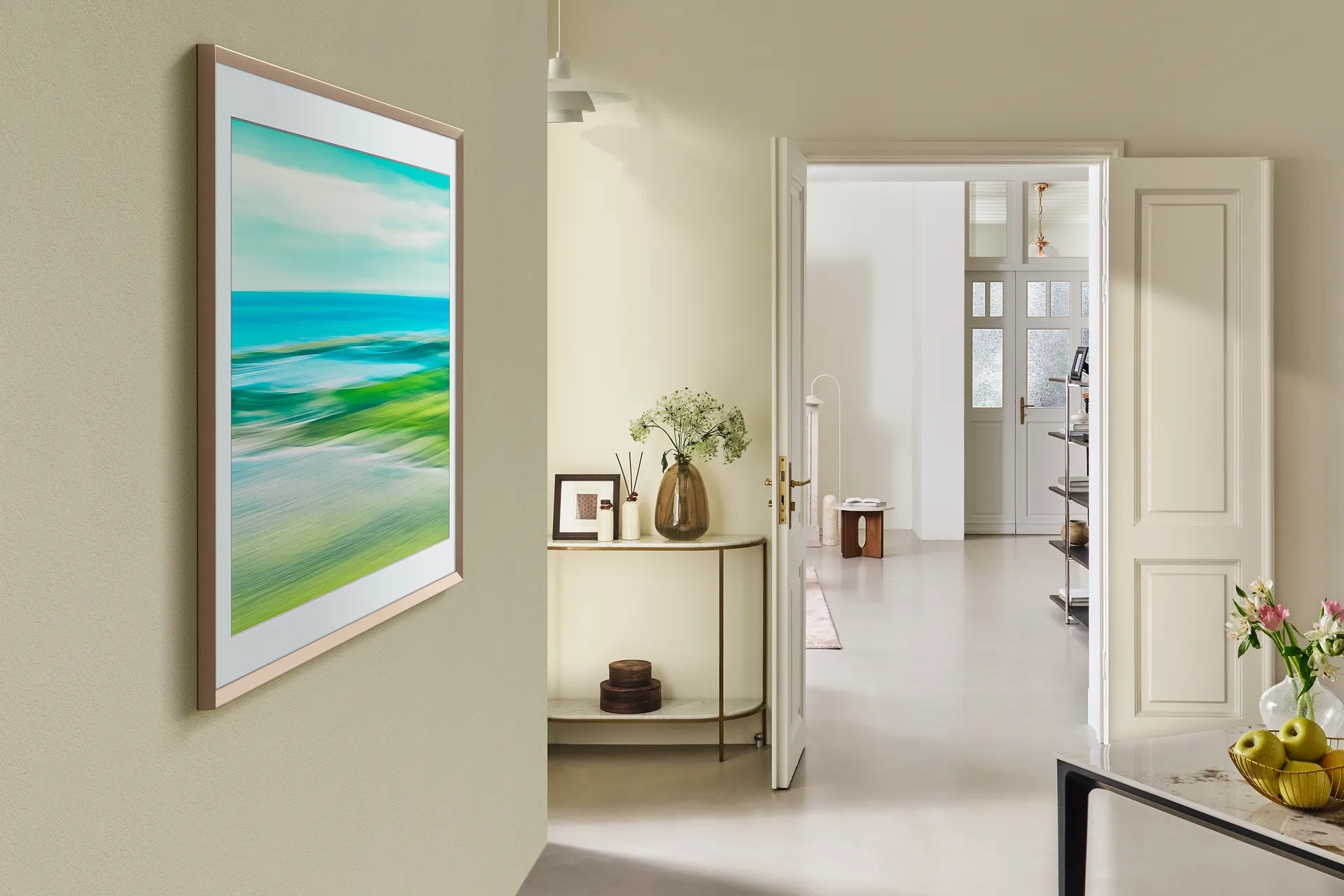 Samsung The Frame 2025 met verwisselbare lijsten.